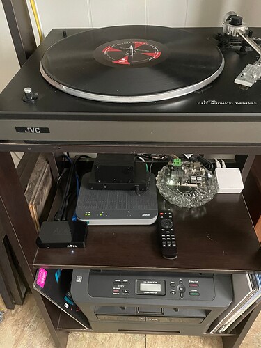 Jvc Turntable fed to Fluance Preamp sent to Arylic S10